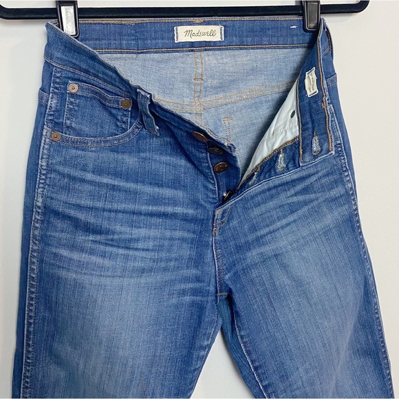 Madewell 10” High Rise Button Fly Skinny Jeans Chewed Hem Edition - Picture 8 of 11